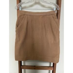 100% Cashmere Tan Skirt with pockets